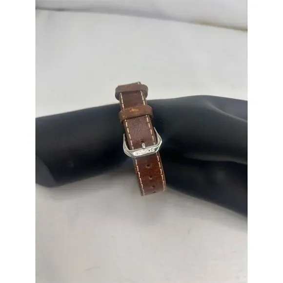 Fossil Women's Square Analog Watch Brown Leather Band Classic Style - Picture 3 of 7